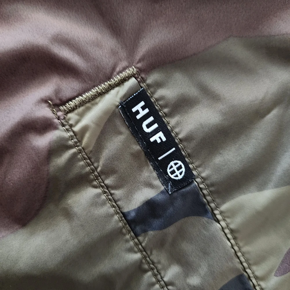 HUF Camo Coaches Jacket, Youth Size Medium, GUC - Woodland Camo - Picture 4 of 8